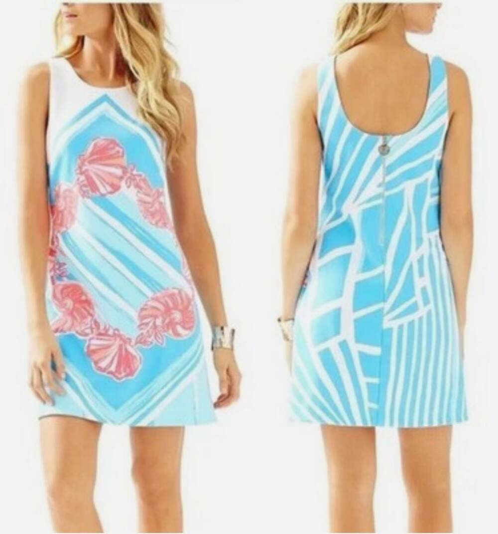 Lilly Pulitzer Sleeveless Shell Print Shift Dress